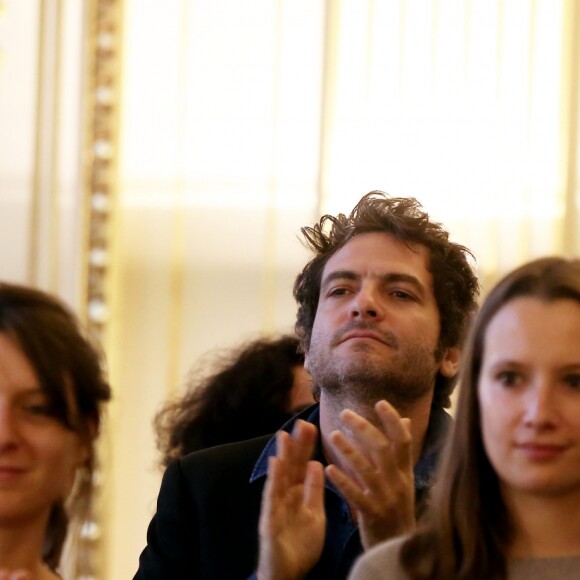 Le chanteur M (Matthieu Chedid) - Audrey Azoulay a fait commandeur de l'Ordre des Arts et des Lettres Louis Chedid dans le salon du ministère de la Culture à Paris, le 25 Octobre 2016. © Dominique Jacovides/Bestimage