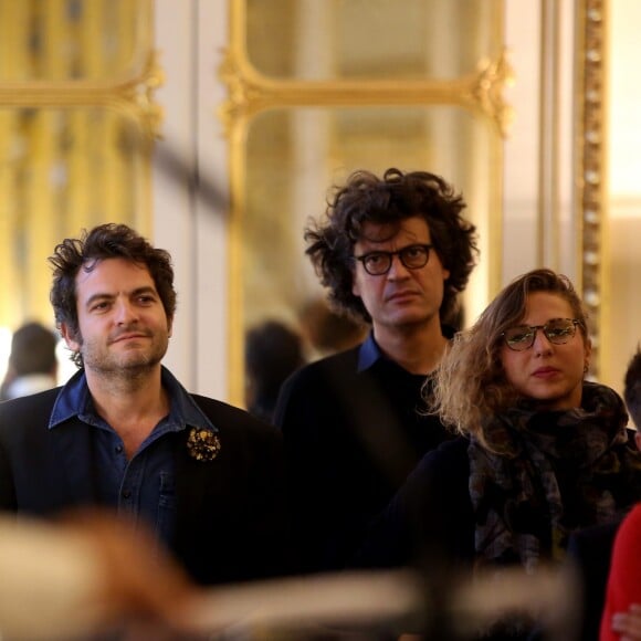 Le chanteur M (Matthieu Chedid) - Audrey Azoulay a fait commandeur de l'Ordre des Arts et des Lettres Louis Chedid dans le salon du ministère de la Culture à Paris, le 25 Octobre 2016. © Dominique Jacovides/Bestimage