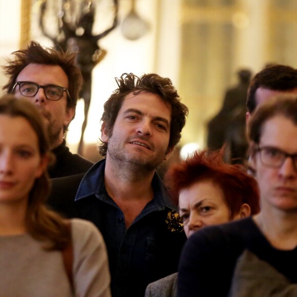 Le chanteur M (Matthieu Chedid) - Audrey Azoulay a fait commandeur de l'Ordre des Arts et des Lettres Louis Chedid dans le salon du ministère de la Culture à Paris, le 25 Octobre 2016. © Dominique Jacovides/Bestimage