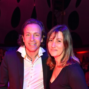 Exclusif - Philippe Candeloro et sa femme Olivia - Dîner de gala caritatif au profit de "Fight Aids Monaco "et "Sport Espoir Enfance" sous le chapiteau de Fontvielle à Monaco, le 19 septembre 2015.