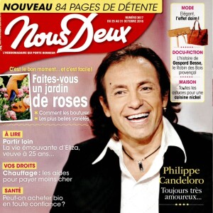 Philippe Candeloro en couverture de "Nous Deux", en kiosques le 25 octobre 2016.