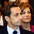 Nicolas Sarkozy et Chantal Jouanno visitent une usine dans le centre de la France le 10 septembre 2009.