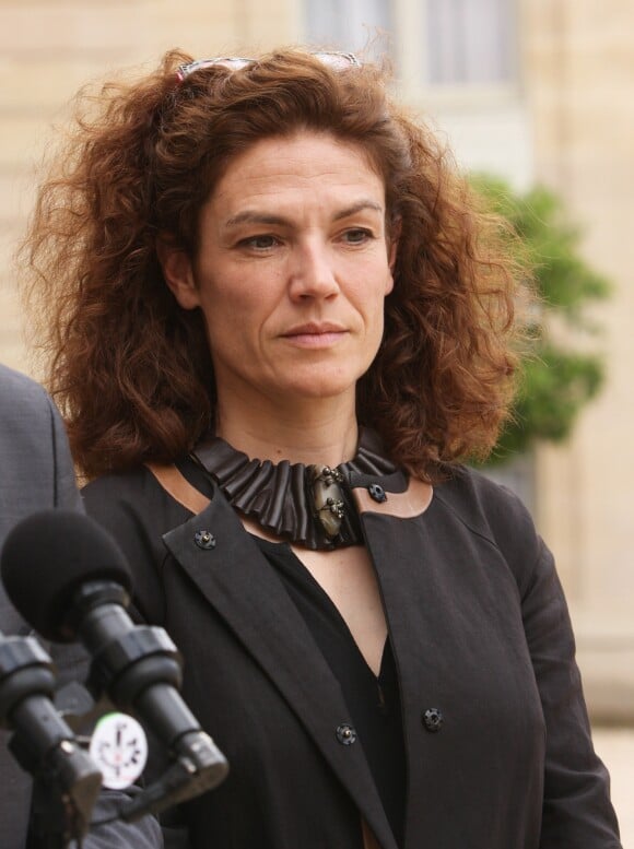 Chantal Jouanno (porte-parole de l'UDI) au palais de l'Elysée le 25 juin 2016, après sa rencontre avec François Hollande, Manuel Valls et Jean-Marc Ayrault.
