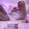 Jessica des "Marseillais" fait un placement de produits pour une marque de blanchiment dentaire, sur Instagram, octobre 2016