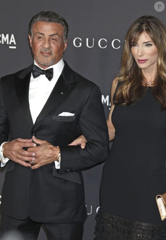 Sylvester Stallone et sa femme Jennifer Flavin au gala LACMA Art + Film à Los Angeles, le 29 octobre 2016