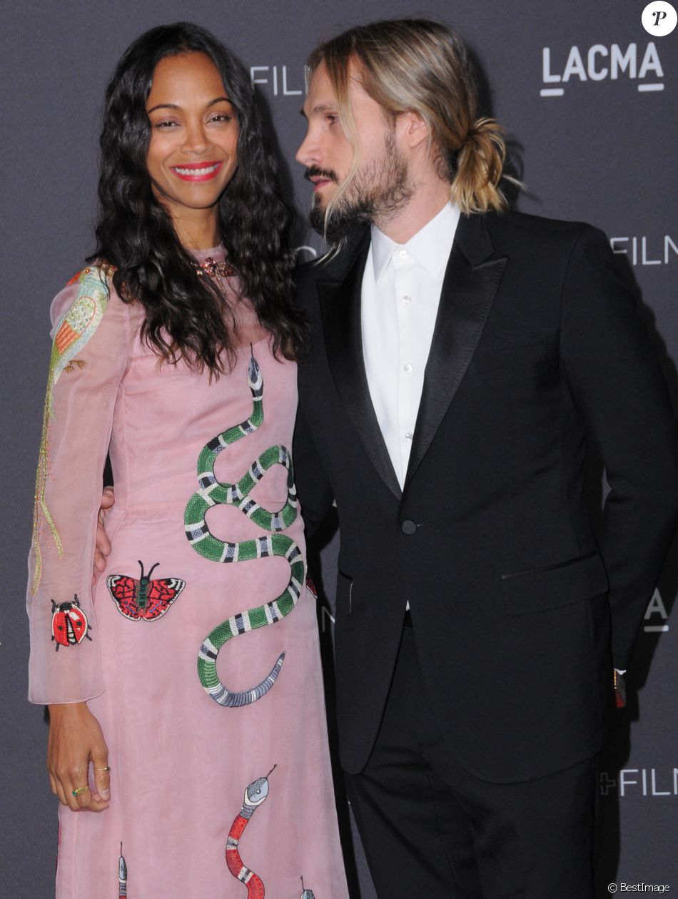 Zoe Saldana et son mari Marco Perego au gala LACMA Art + Film à Los Angeles, le 29 octobre 2016 Zoe Saldana et son mari Marco Perego au gala LACMA Art + Film à Los Angeles, le 29 octobre 2016