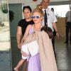 Exclusif - Shakira et son fils Milan arrivent à l'aéroport de Barcelone en provenance de Ibiza le 28 mi 2016.