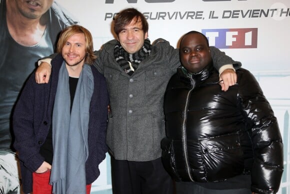 Thierry Samitier, Jean-Baptiste Shelmerdine et Issa Doumbia - Avant premiere de "No limit" a Paris le 13 Novembre 2012.