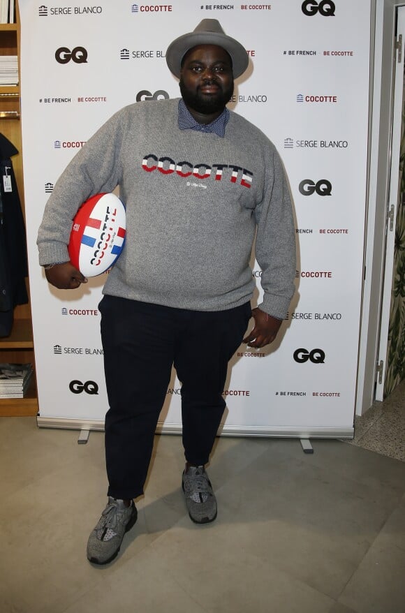 Exclusif - Issa Doumbia - Soirée de lancement de la collection capsule mixte Cocotte de Serge Blanco au showroom Serge Blanco à Paris, le 16 septembre 2015. Cette collection a été lancée à l'occasion de la Coupe du Monde de Rugby.