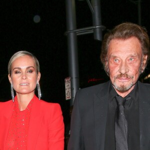 Johnny Hallyday et sa femme Laeticia Hallyday se rendent à l'after-party du film Alliés chez Bouchon à Beverly Hills, Los Angeles, le 9 novembre 2016.