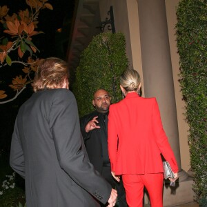 Johnny Hallyday et sa femme Laeticia Hallyday se rendent à l'after-party du film Alliés chez Bouchon à Beverly Hills, Los Angeles, le 9 novembre 2016.