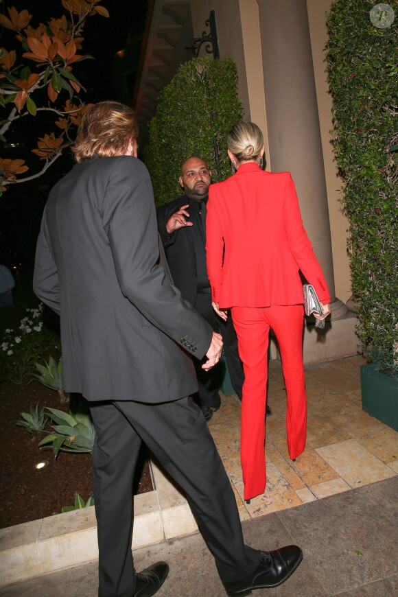 Johnny Hallyday et sa femme Laeticia Hallyday se rendent à l'after-party du film Alliés chez Bouchon à Beverly Hills, Los Angeles, le 9 novembre 2016.