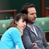 Christophe Michalak et sa femme Delphine McCarty dans les tribunes de la finale homme des internationaux de France de Roland Garros à Paris le 5 juin 2016. © Moreau-Jacovides / Bestimage