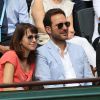 Christophe Michalak et sa femme Delphine McCarty dans les tribunes lors du Tournoi de Roland-Garros (les Internationaux de France de tennis) à Paris, le 27 mai 2016. © Cyril Moreau/Bestimage