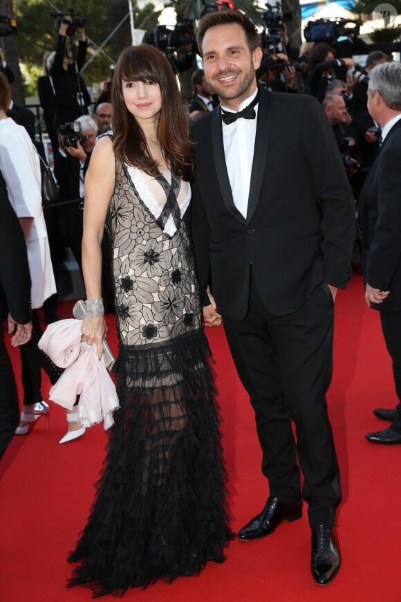 Christophe Michalak et sa femme Delphine McCarty lors de la Montée des marches du film "The Little Prince" (Le Petit Prince) lors du 68 ème Festival International du Film de Cannes, à Cannes le 22 mai 2015.