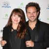 Christophe Michalak et sa femme Delphine McCarty à la Soirée de lancement du jeu vidéo "FIFA 2016" au Faust à Paris, le 21 septembre 2015.