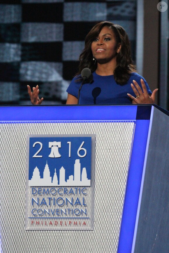 La première dame Michelle Obama - Convention du Parti Démocrate au "Wells Fargo Arena" à Philadelphie, Pennsylvanie, Etats-Unis, le 25 juillet 2016.