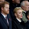 Le prince Harry et la princesse Charlène de Monaco assistent au match de rugby Angleterre - Afrique du Sud dans le cadre de la tournée d'automne 2016 au Twickenham Stadium à Londres, le 12 novembre 2016.