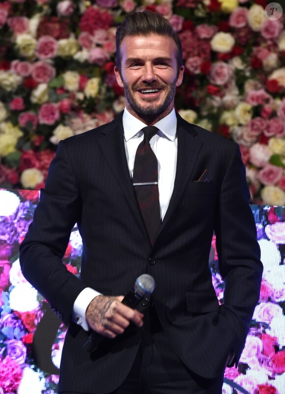 David Beckham lors d'une nouvelle édition du Global Gift Gala à l'hôtel Corinthia à Londres, le 19 novembre 2016.