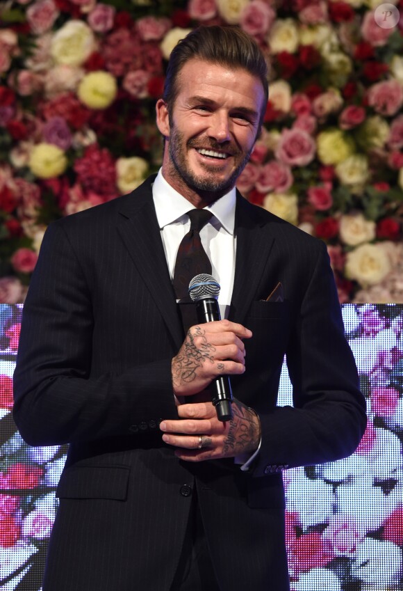 David Beckham lors d'une nouvelle édition du Global Gift Gala à l'hôtel Corinthia à Londres, le 19 novembre 2016.