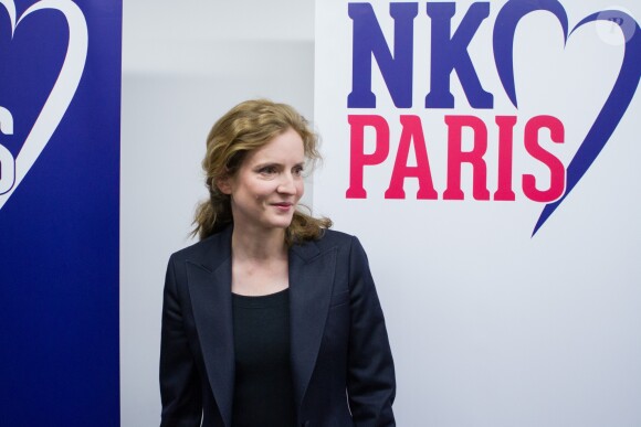 Nathalie Kosciusko-Morizet (NKM) presente lors d'une conference de presse ses tetes de listes pour les elections municipales a Paris de mars 2014, au QG de campagne de la candidate. Le 10 octobre 2014.