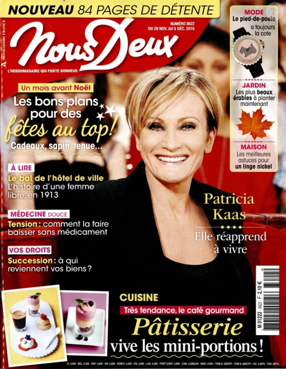 Couverture du magazine Nous Deux en kiosques le 29 novembre 2016.
