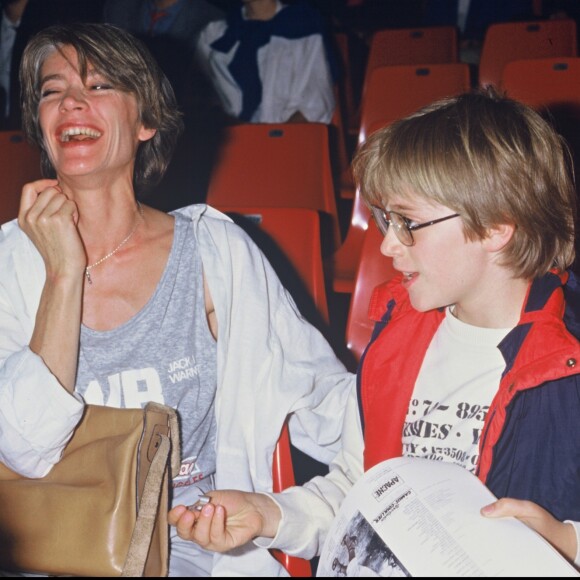 Thomas Dutronc et Françoise Hardy à Paris en 1984.