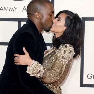 Kanye West et Kim Kardashian aux Grammy Awards, le 8 février 2015 à Los Angeles.