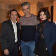 Frédéric Charpentier (Directeur de la Communication Shiseido Group), François Vincentelli et sa compagne Alice Dufour - Soirée des 100 ans de la marque de cosmétique Shiseido dans les salons de l'Hôtel Scribe à Paris le 6 décembre 2016. © Giancarlo Gorassini/Bestimage
