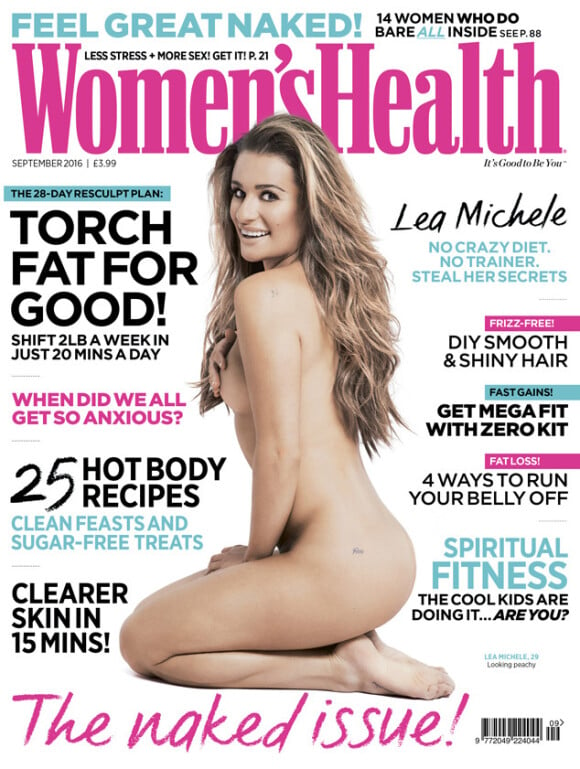 Lea Michele pose nue pour Women's Health U.K, septembre 2016