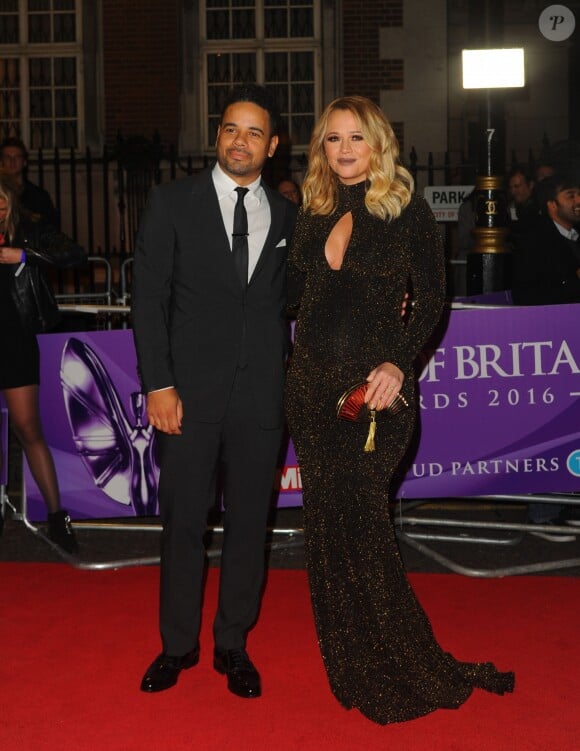 Kimberley Walsh (enceinte) et son mari Justin Scott  arrivant à la soirée "Pride of Britain Awards" à Londres le 1er novembre 2016
