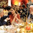 Diego Della Valle, Livia Firth et Marco Tronchetti Provera au dîner de Noël de l'Institut Européen d'Oncologie de la fondation de l'institut (Fondazione IEO CCM) à la Villa Necchi Campiglio. Milan le 13 décembre 2016.