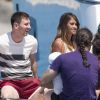 Lionel Messi, sa compagne Antonella Roccuzzo et leur fils Thiago passent leurs vacances a bord d'un yacht avec Cesc Fabregas, sa compagne Daniella Seeman et leur fille Lia a Ibiza. Le 8 juillet 2013