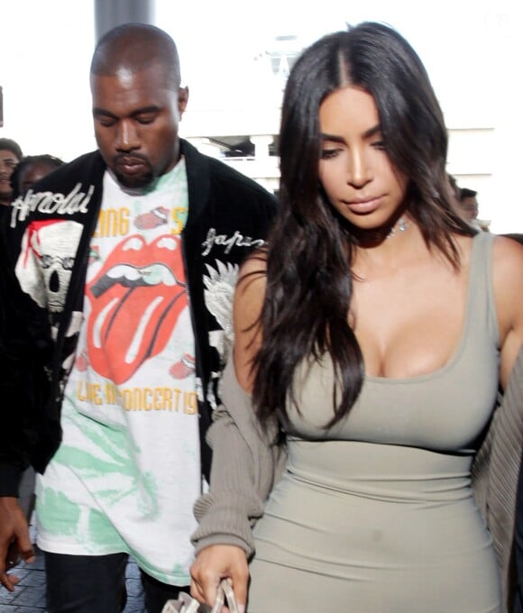 Kim Kardashian et Kanye West à l'aéroport de Los Angeles le 12 juin 2016