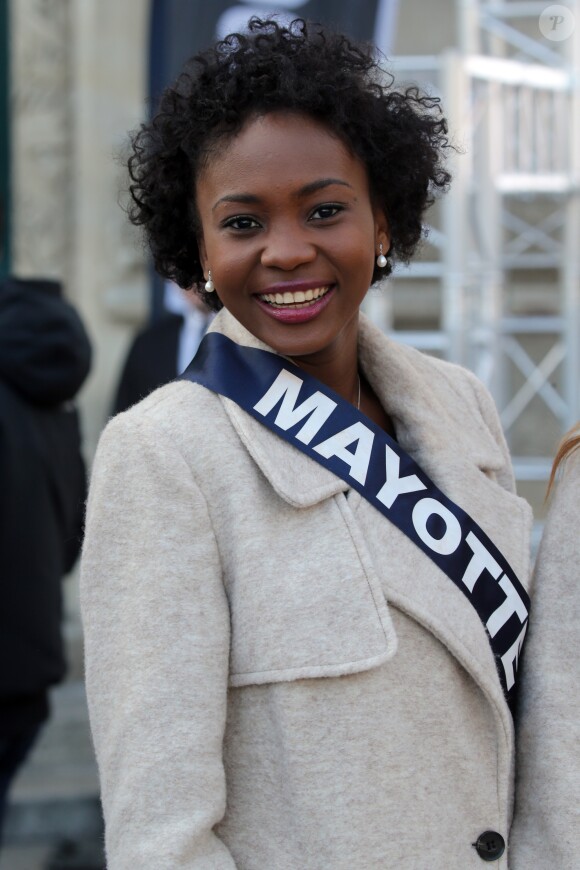 Miss Mayotte, Naima Madi Mahadali, lors de la présentation officielle des candidates de Miss France 2017 à Montpellier le 3 décembre 2016