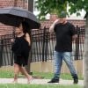 Exclusif - Blac Chyna enceinte et son fiancé Rob Kardashian sur le tournage de leur téléréalité à Washington le 4 juillet 2016. Le couple a passé la journée à visiter la Washington High School.