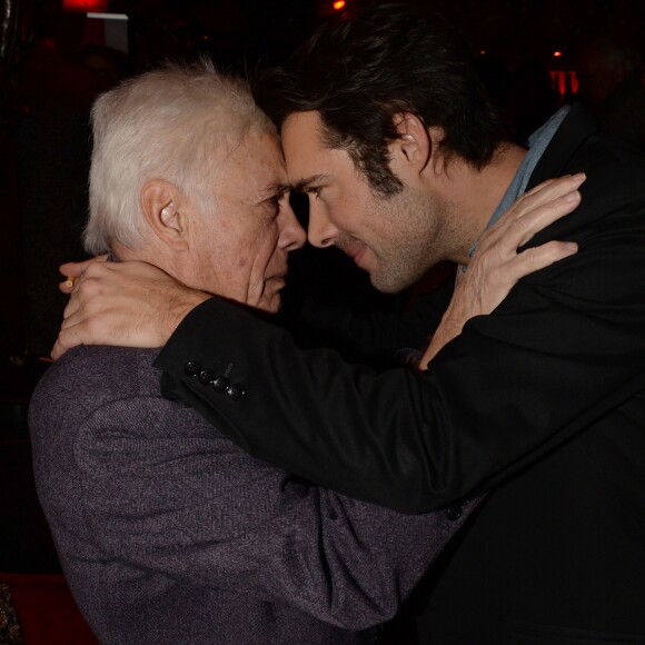 Guy Bedos et son fils Nicolas Bedos - After-party du film "Mr & Mme Adelman" au Raspoutine à Paris, le 19 décembre 2016. © Rachid Bellak/Bestimage