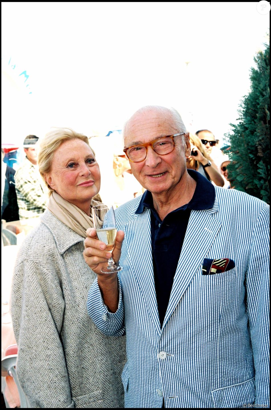 Michèle Morgan et Gérard Oury à Deauville en 1996.