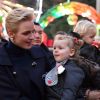 Le prince Albert II de Monaco, son épouse la princesse Charlene et leurs enfants le prince Jacques et la princesse Gabriella pendant l'inauguration du Village de Noël à Monaco le 3 décembre 2016. Le Village de Noël est installé sur le quai Albert 1er du Port Hercule. Les animations telles que manèges pour enfants, la patinoire ou la grande roue et les différents stands de souvenirs ou de nourritures seront ouverts du 2 décembre au 2 janvier 2017. © Charly Gallo / Gouvernement Princier /Pool restreint Monaco/Bestimage