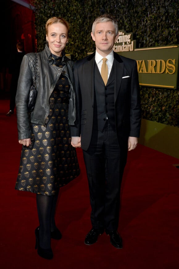 Amanda Abbington et son mari Martin Freeman à la soirée ‘Evening Standard Theatre Awards' à Londres, le 22 novembre 2015