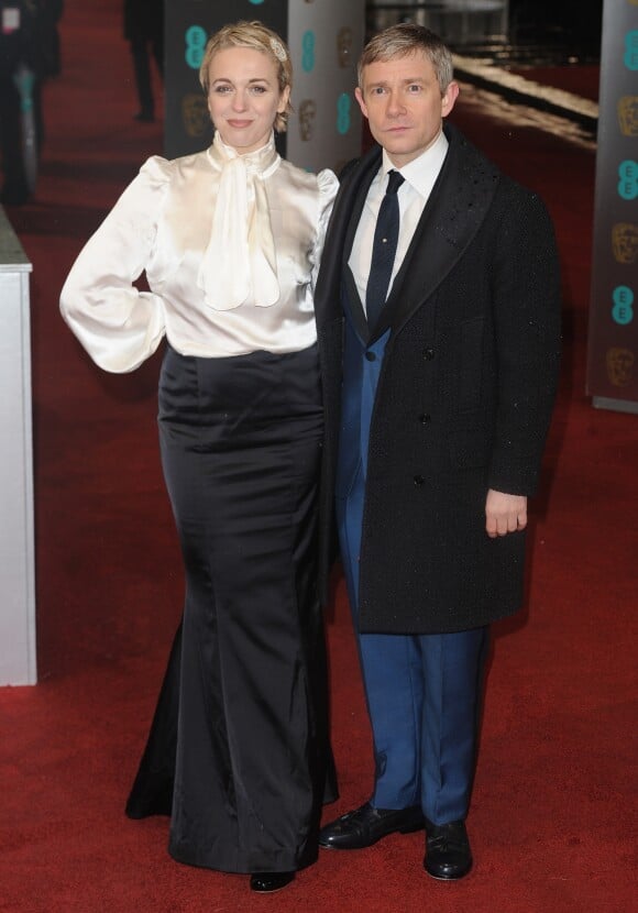 Amanda Abbington, Martin Freeman - People lors de la ceremonie des BAFTA Awards a Londres, le 10 fevrier 2013.