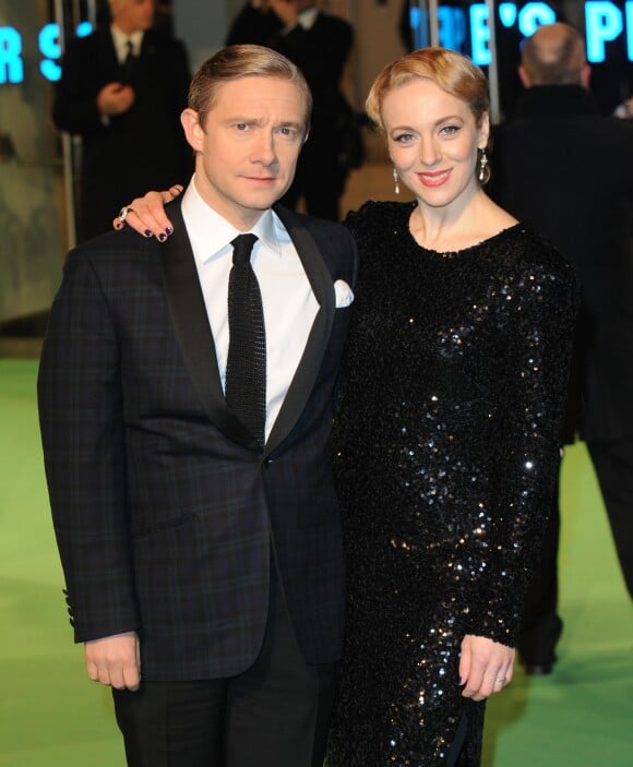 Martin Freeman et Amanda Abbington - Avant-premiere du film "Le Hobbit : un voyage inattendu" a Londres, le 12 décembre 2012.