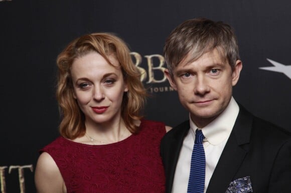 Amanda Abbington et Martin Freeman - Premiere du film "Le Hobbit: Un voyage inattendu" a New York, le 6 decembre 2012.