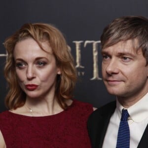 Amanda Abbington et Martin Freeman - Premiere du film "Le Hobbit: Un voyage inattendu" a New York, le 6 decembre 2012.