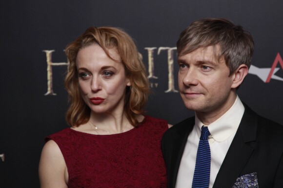 Amanda Abbington et Martin Freeman - Premiere du film "Le Hobbit: Un voyage inattendu" a New York, le 6 decembre 2012.