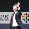 Mark Zuckerberg lors d'une conférence organisée à Lima, au Pérou, le 19 novembre 2016