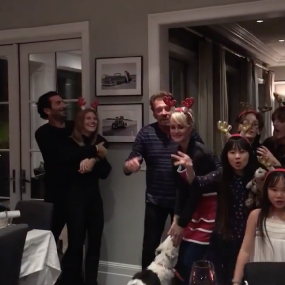 Johnny Hallyday et ses proches fêtent Noël à Los Angeles, décembre 2016.