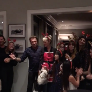 Johnny Hallyday et ses proches fêtent Noël à Los Angeles, décembre 2016.