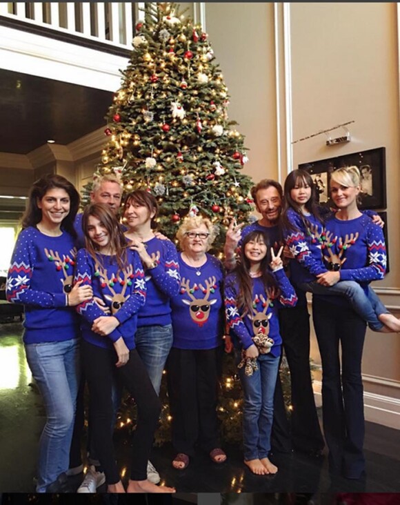 Les Hallyday ont célébré Noël avec tous leurs amis les plus proches dans leur maison de Los Angeles, décembre 2016.