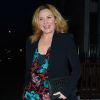 Kim Cattrall devant son hôtel à Londres, le 31 mars 2015